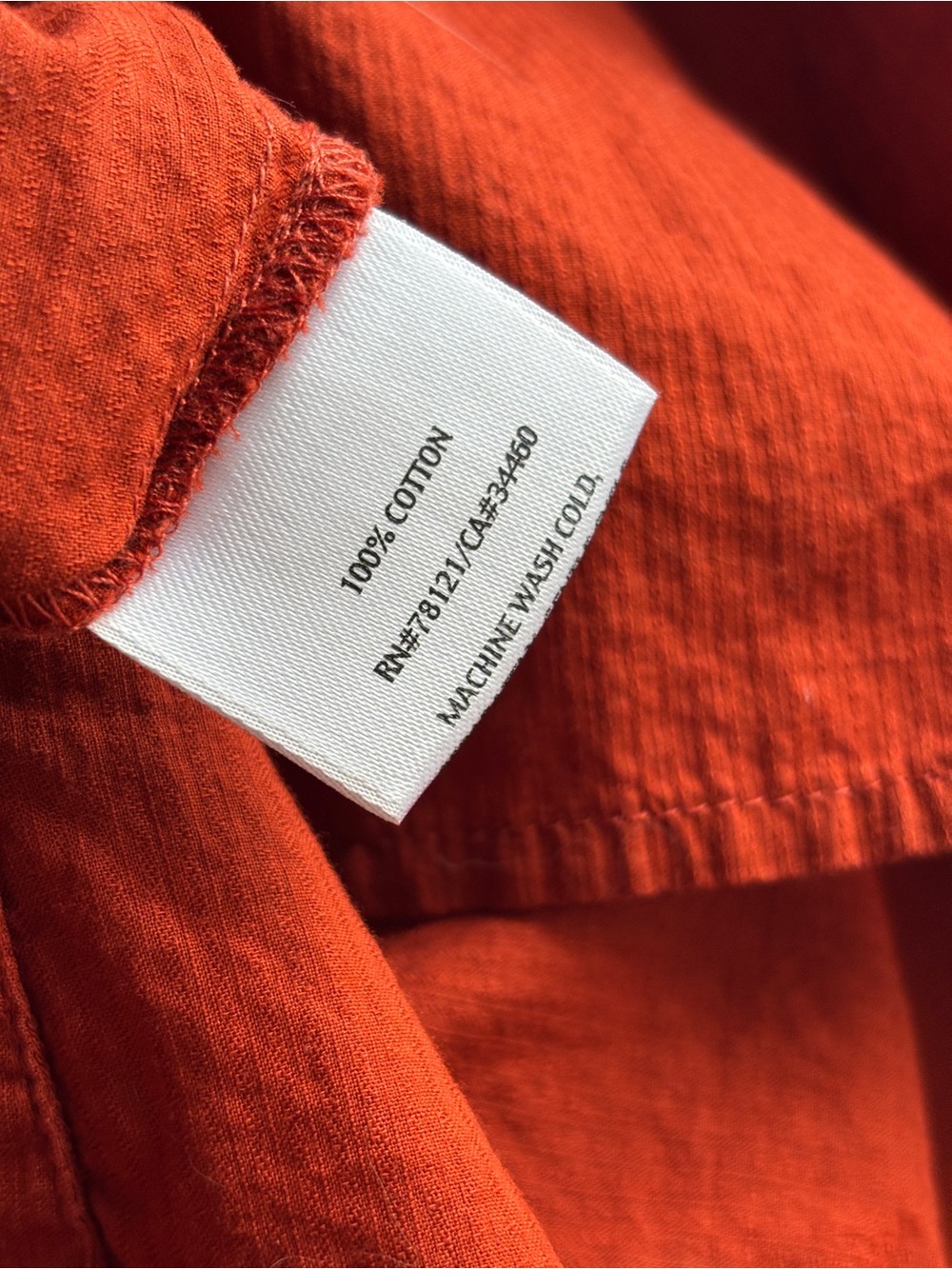 EUC Vintage Eileen Fisher Burnt Orange Red Cotton Button-Down Shirt | Women’s 1X - Picture 10 of 16